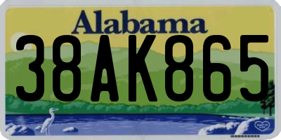 AL license plate 38AK865