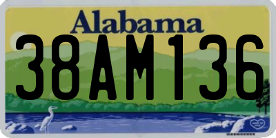 AL license plate 38AM136