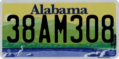 AL license plate 38AM308