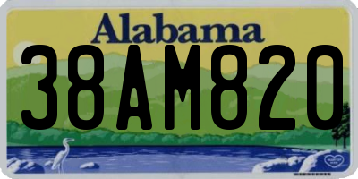 AL license plate 38AM820