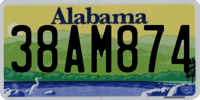 AL license plate 38AM874