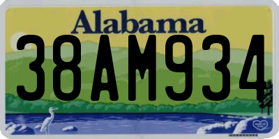 AL license plate 38AM934
