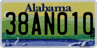 AL license plate 38AN010
