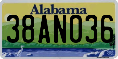 AL license plate 38AN036