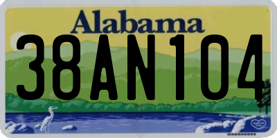 AL license plate 38AN104