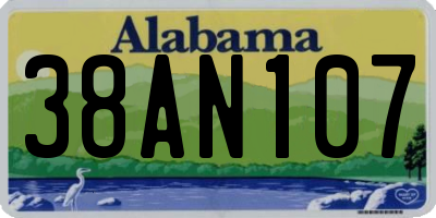 AL license plate 38AN107