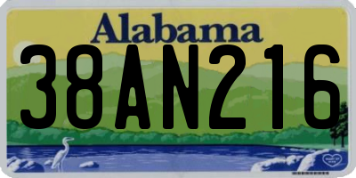 AL license plate 38AN216
