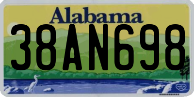 AL license plate 38AN698
