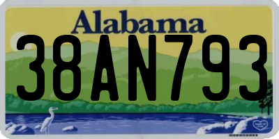 AL license plate 38AN793