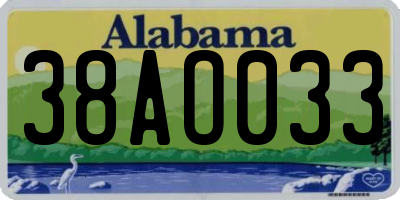 AL license plate 38AO033