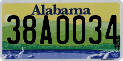 AL license plate 38AO034