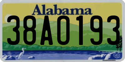 AL license plate 38AO193