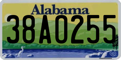 AL license plate 38AO255