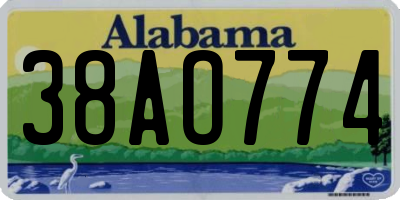 AL license plate 38AO774