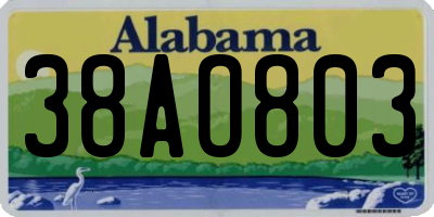 AL license plate 38AO803