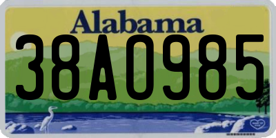 AL license plate 38AO985