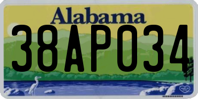 AL license plate 38AP034
