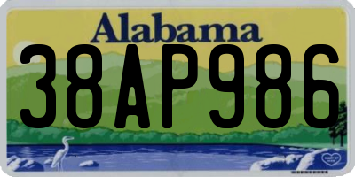 AL license plate 38AP986