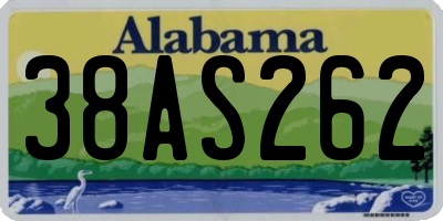 AL license plate 38AS262