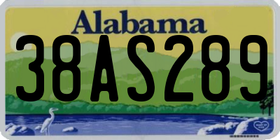 AL license plate 38AS289