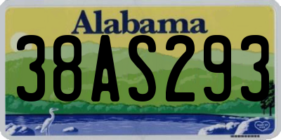 AL license plate 38AS293