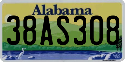 AL license plate 38AS308