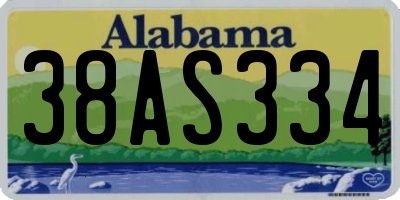 AL license plate 38AS334