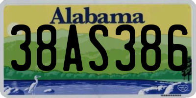 AL license plate 38AS386