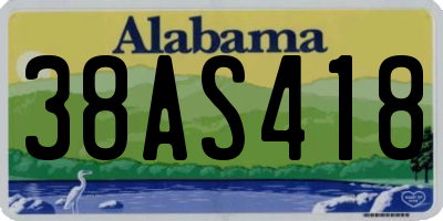 AL license plate 38AS418