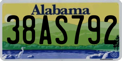 AL license plate 38AS792