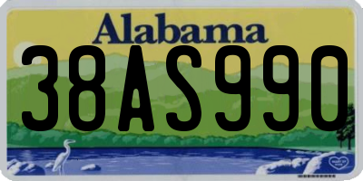 AL license plate 38AS990