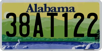 AL license plate 38AT122