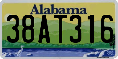 AL license plate 38AT316