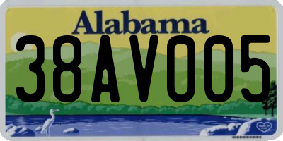 AL license plate 38AV005