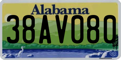 AL license plate 38AV080