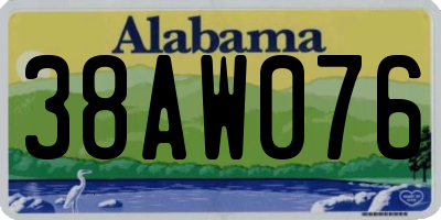 AL license plate 38AW076