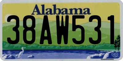 AL license plate 38AW531