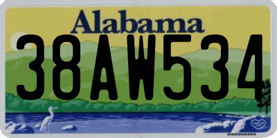 AL license plate 38AW534
