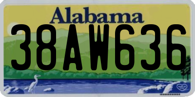 AL license plate 38AW636