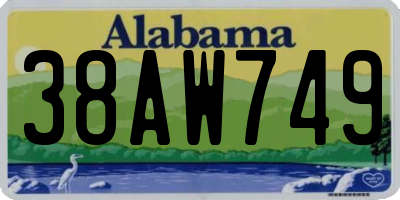 AL license plate 38AW749
