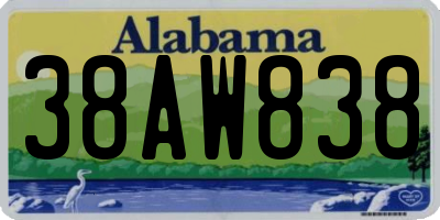 AL license plate 38AW838