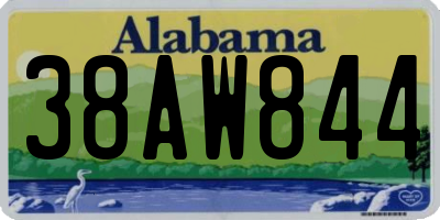 AL license plate 38AW844