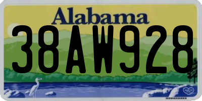 AL license plate 38AW928
