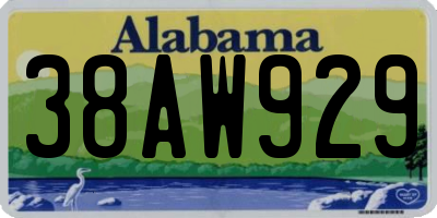 AL license plate 38AW929