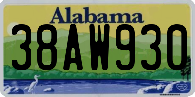AL license plate 38AW930