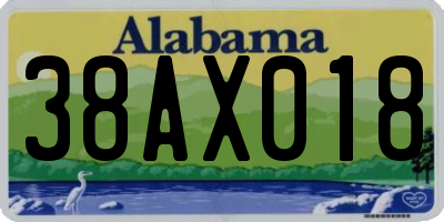 AL license plate 38AX018
