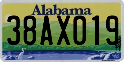 AL license plate 38AX019