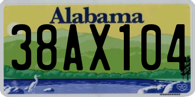 AL license plate 38AX104