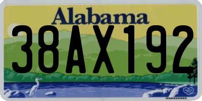 AL license plate 38AX192