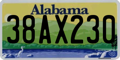 AL license plate 38AX230